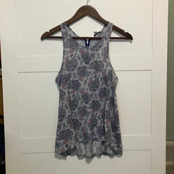 American Eagle Tank Womens M Blue & Pink | Paisley Print | Boho Chic | Flowy Top - Picture 1 of 4